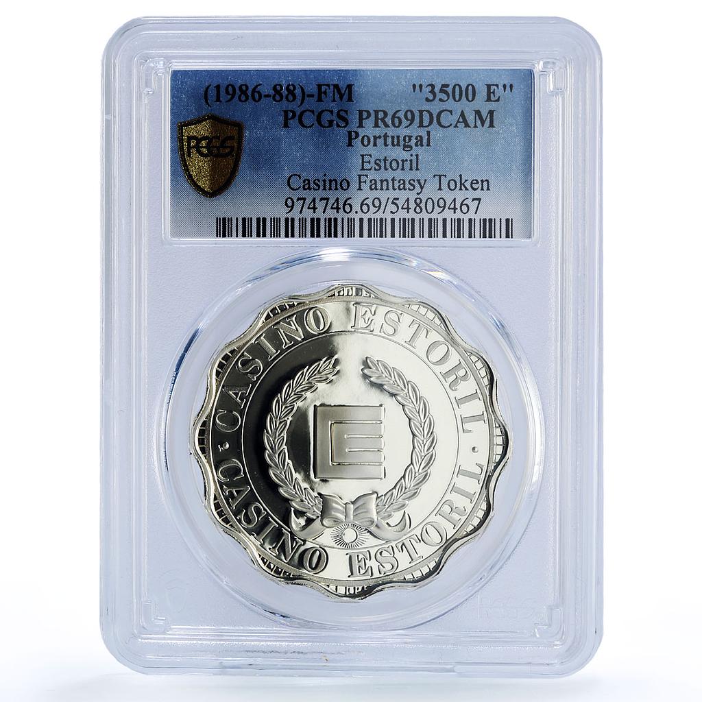 Portugal Estoril Casino Fantasy Token 3500 Esc. PR69 PCGS silver 1986 - 1988 FM