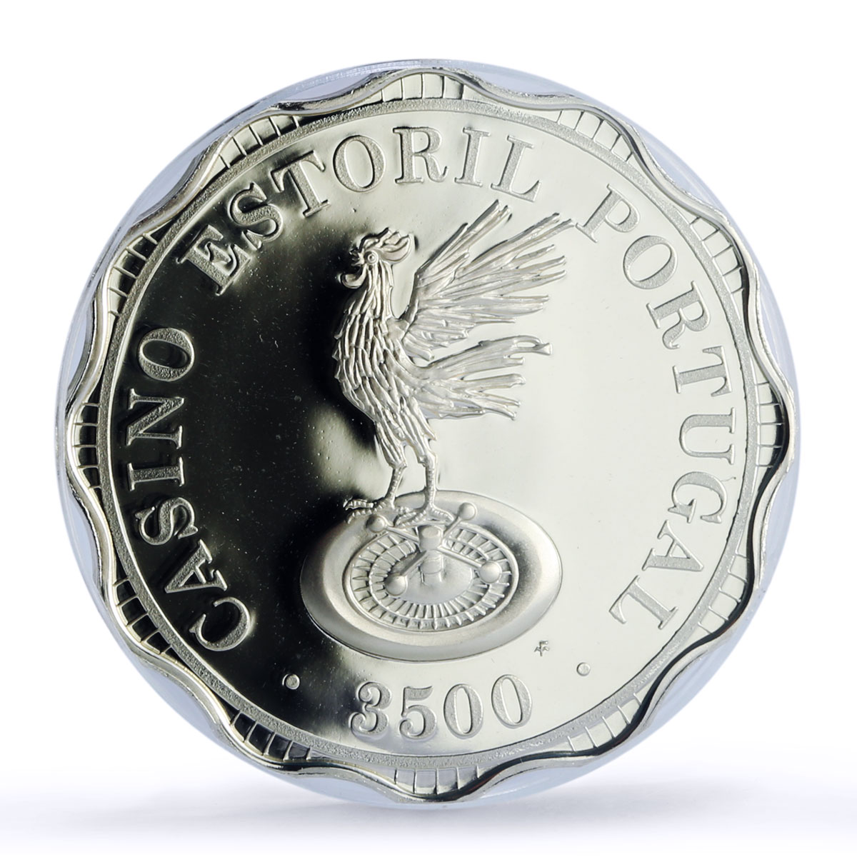 Portugal Estoril Casino Fantasy Token 3500 Esc. PR69 PCGS silver 1986 - 1988 FM