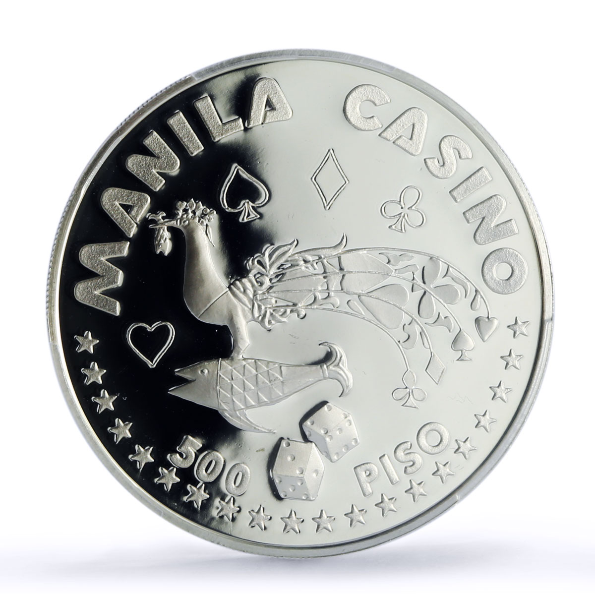 Philippines Manilla Casino Fantasy Token 500 P. PR69 PCGS silver 1986 - 1988 FM
