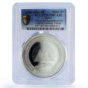 Spain Alfajarin Montesblancos Casino Fantasy Token PR69 PCGS silver 1986 - 1988