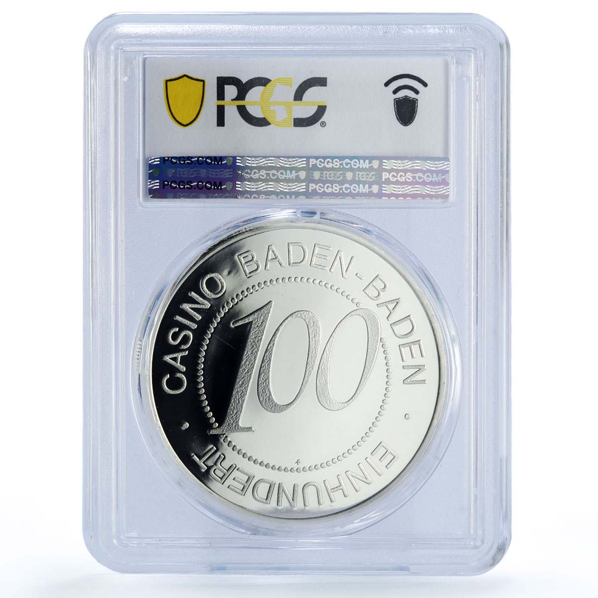 Germany Baden Baden Casino Fantasy Token 100 Mk. PR69 PCGS silver 1986 - 1988 FM