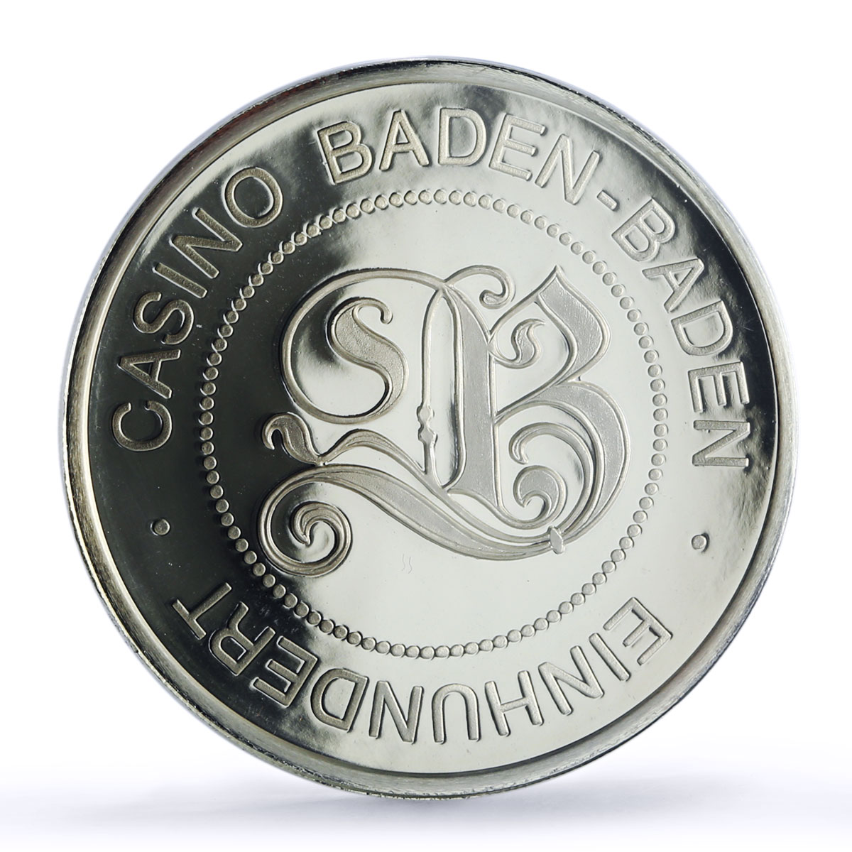 Germany Baden Baden Casino Fantasy Token 100 Mk. PR69 PCGS silver 1986 - 1988 FM