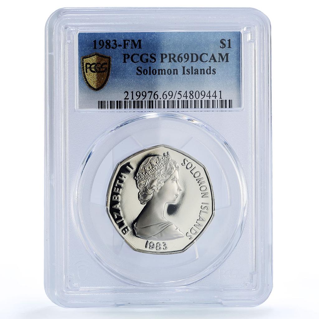 Solomon Islands 1 dollar Elizabeth II Nusu Nusu PR69 PCGS CuNi coin 1983