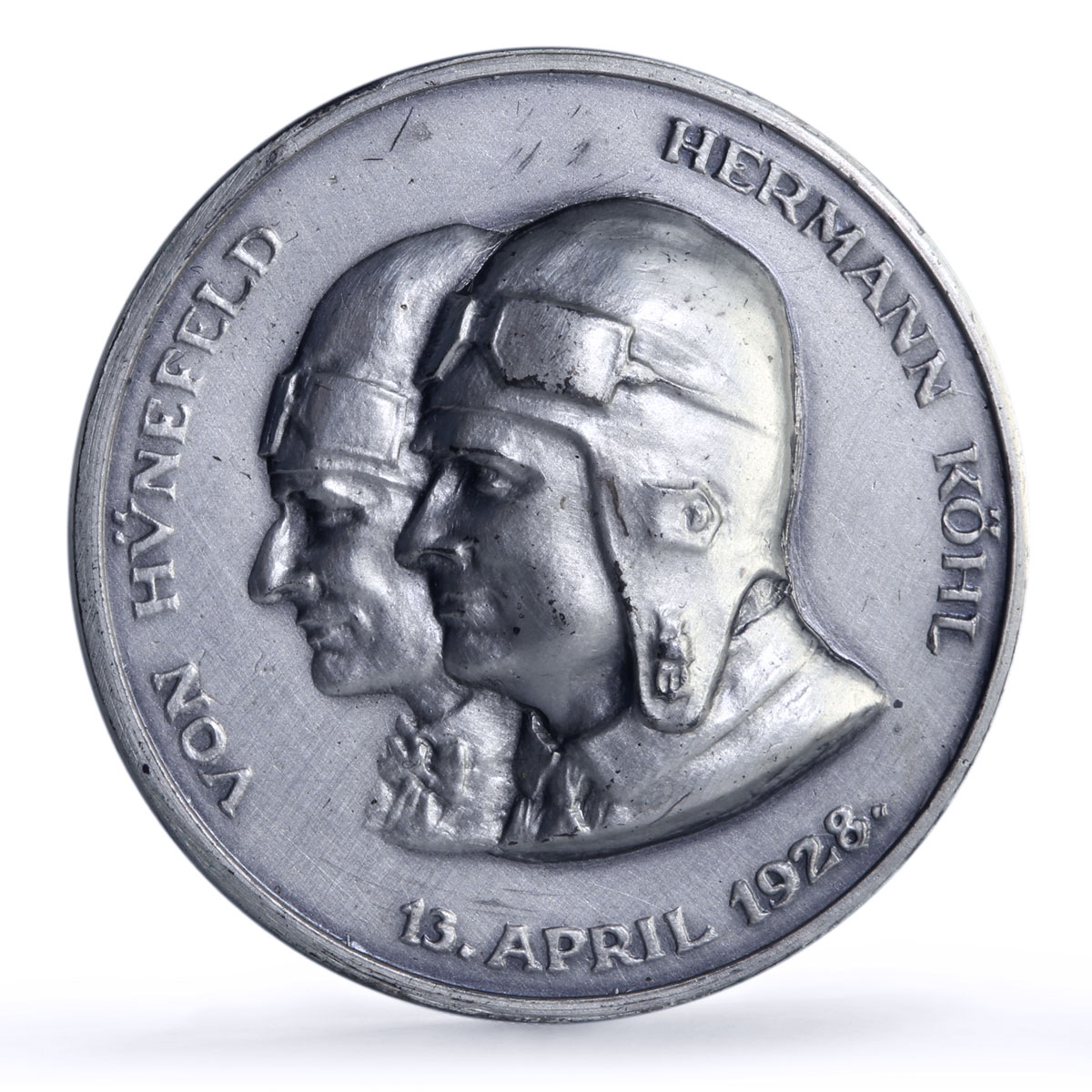 Germany Weimar Hunefeld Kohl Bremen Plane Flight Aviation silver medal 1928