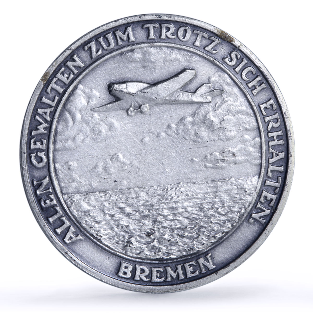 Germany Weimar Hunefeld Kohl Bremen Plane Flight Aviation silver medal 1928