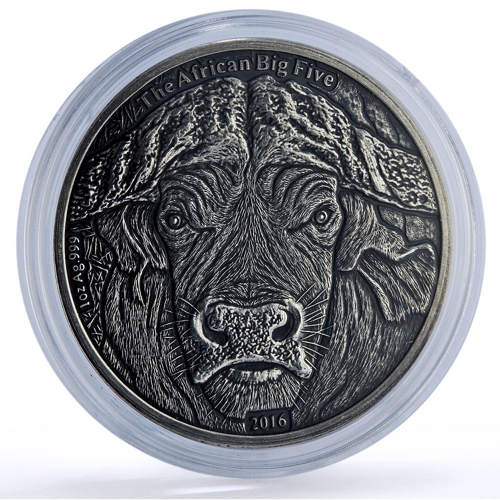 Burkina Faso 1000 francs Buffalo Bull African Big Five Fauna silver coin 2016
