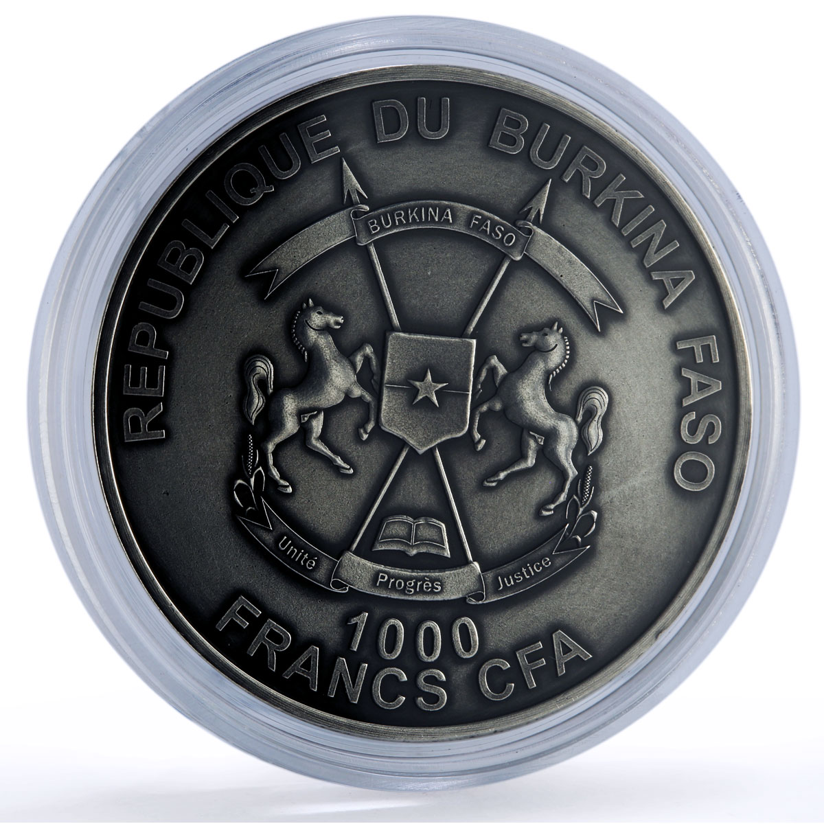 Burkina Faso 1000 francs Buffalo Bull African Big Five Fauna silver coin 2016
