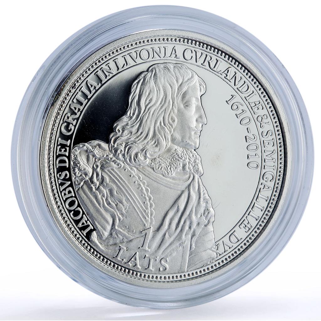 Latvia 1 lats Duke Jacob Jekabam 400 Anniversary History proof silver coin 2010