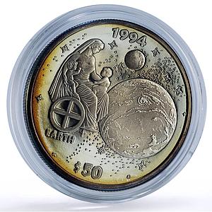 Marshall Islands 50 dollars Mother Earth Children Mythology silver coin 1994