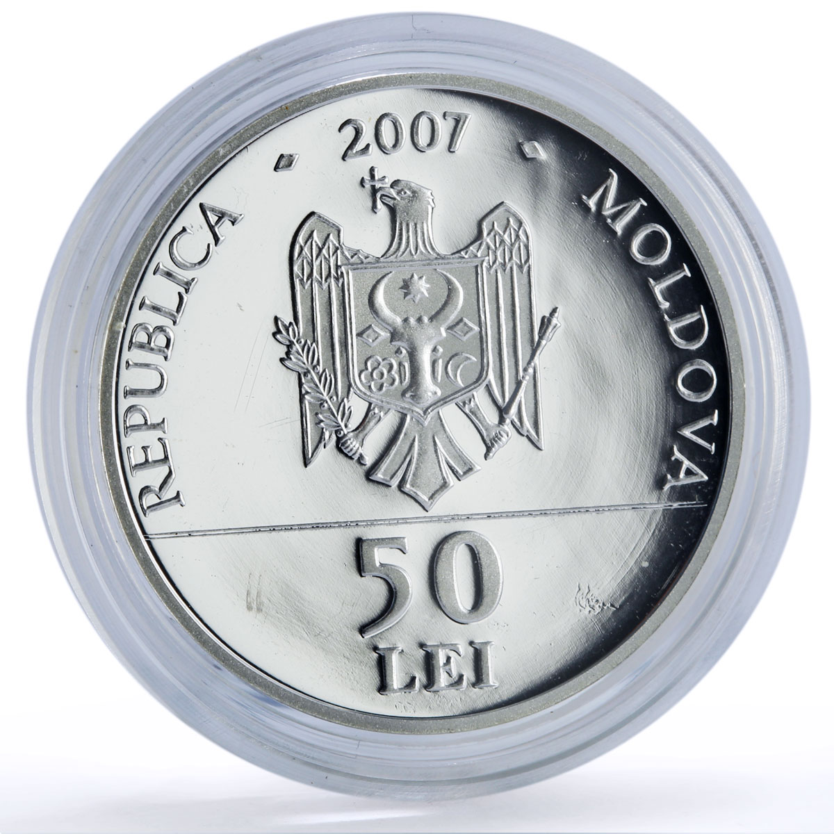 Moldova 50 lei Mitropolitul Varlaam Personalities Religion silver coin 2007