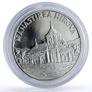 Moldova 50 lei Hirova Monastery Religion Architecture silver coin 2000
