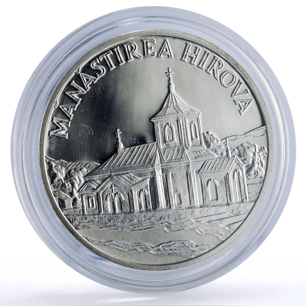 Moldova 50 lei Hirova Monastery Religion Architecture silver coin 2000