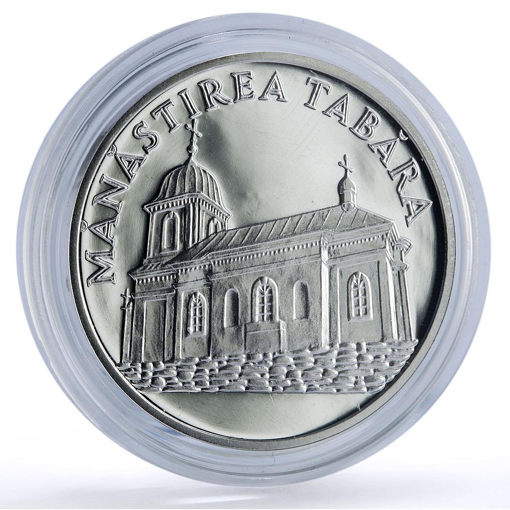 Moldova 50 lei Tabara Monastery Religion Architecture silver coin 2000
