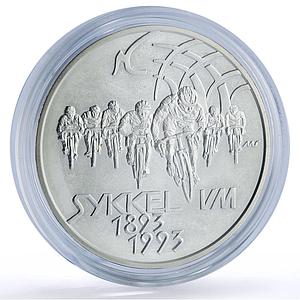 Norway 100 kroner Road Cycling World Championship Sports proof silver coin 1993