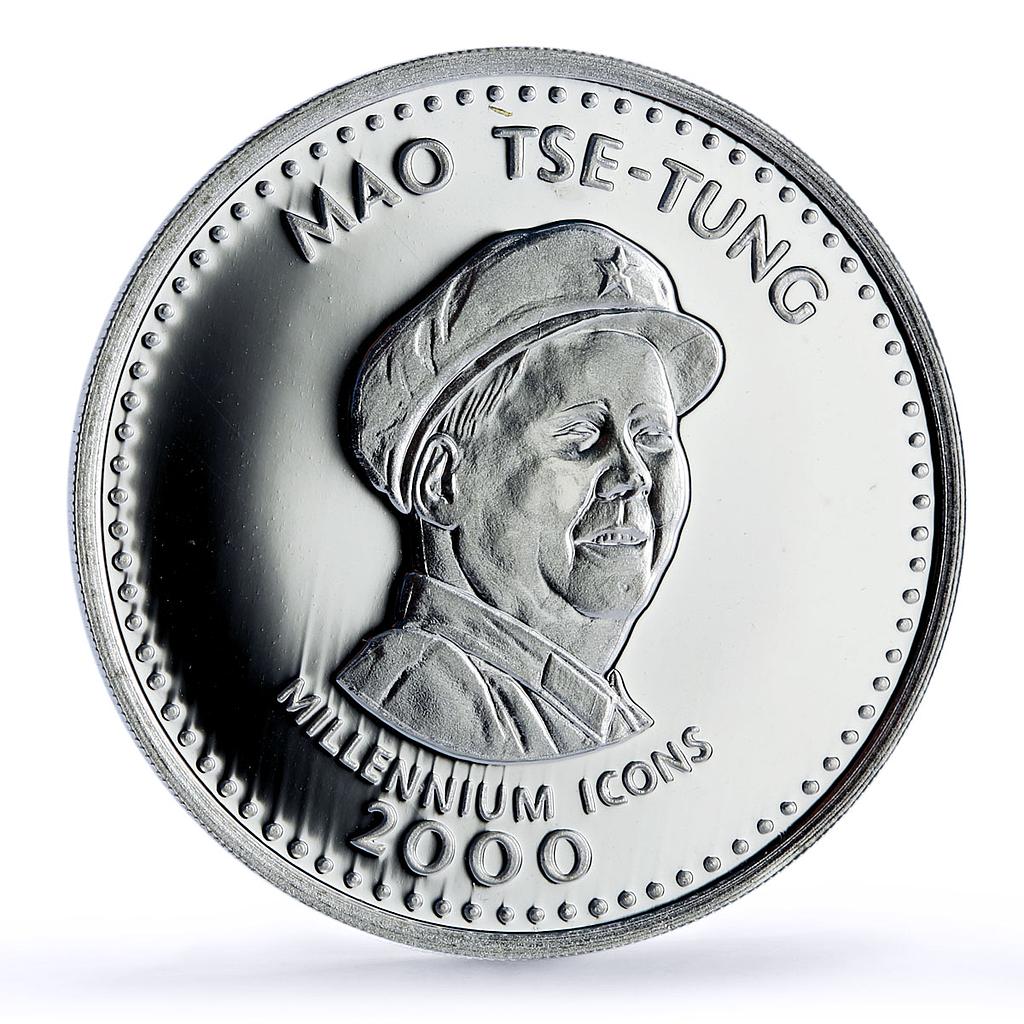 Somalia 250 shillings Mao Tse Tung Millennium Icons Politics silver coin 2000