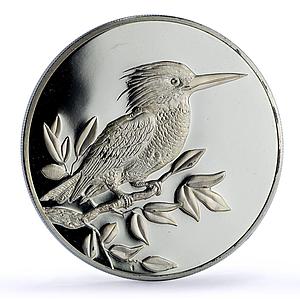 Turks and Caicos Islands 20 crowns Kingfisher Bird Fauna proof silver coin 1999