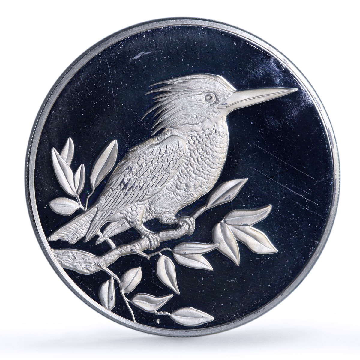 Turks and Caicos Islands 20 crowns Kingfisher Bird Fauna proof silver coin 1999
