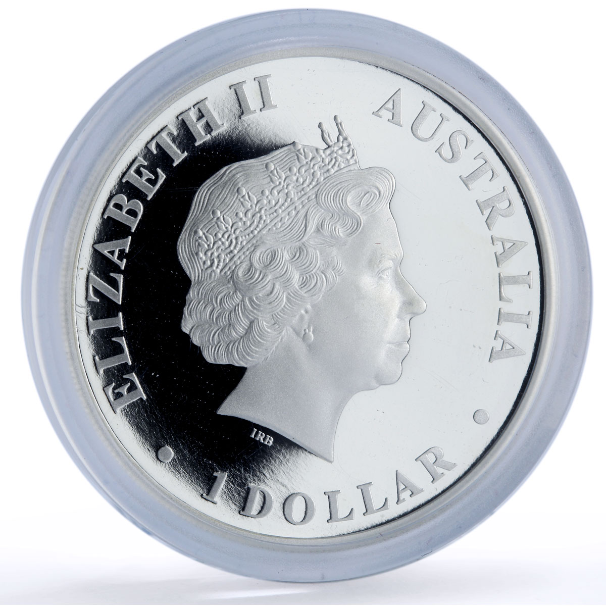 Australia 1 dollar Husky Dog Antarctic Territory Color proof silver coin 2010