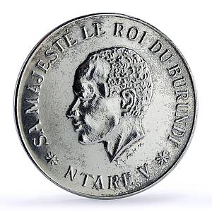 Burundi 500 francs King Ntare V Coronation History proof-like billon coin 1966