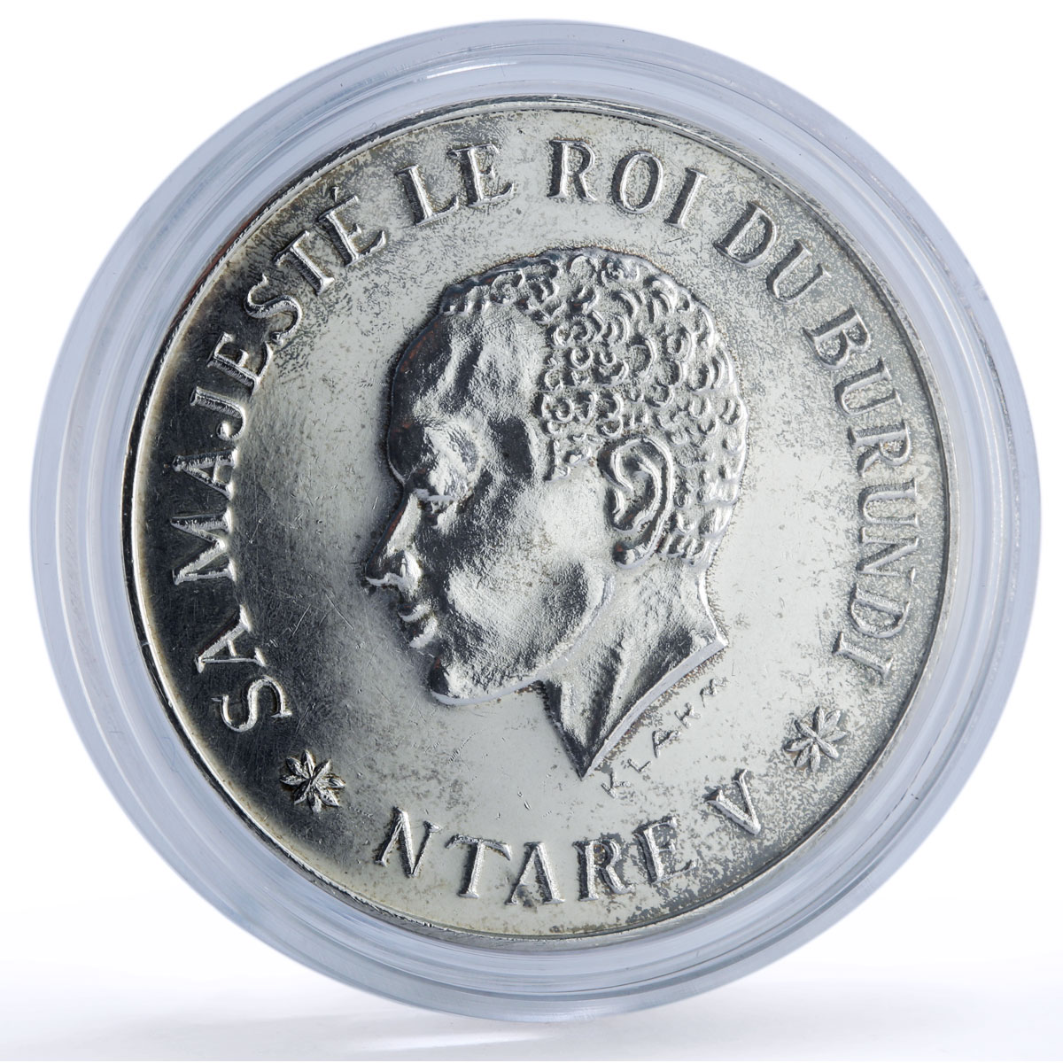 Burundi 500 francs King Ntare V Coronation History proof-like billon coin 1966