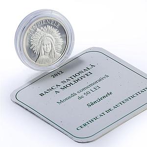 Moldova 50 lei Sanzienele Midsummer Day Folk Festival Culture silver coin 2012