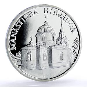 Moldova 50 lei Hirjauca Monastery Religion Architecture silver coin 2000