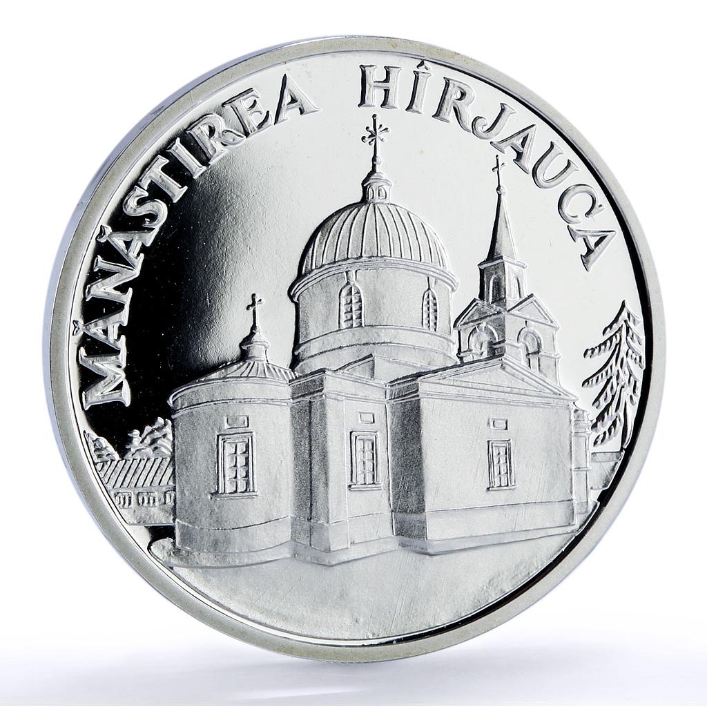 Moldova 50 lei Hirjauca Monastery Religion Architecture silver coin 2000