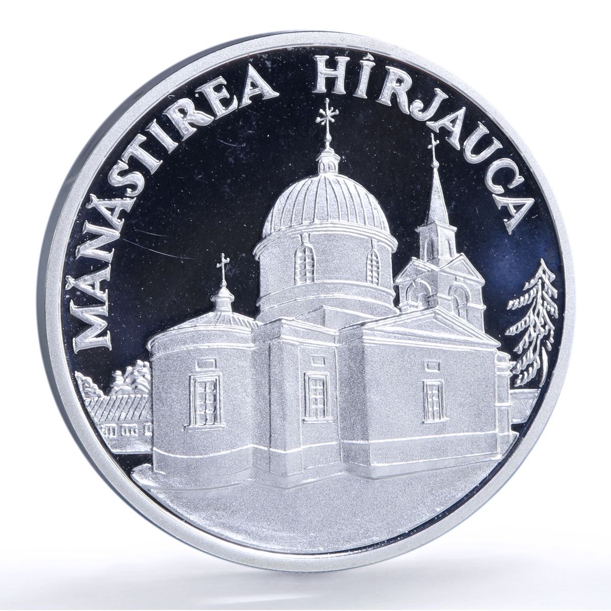 Moldova 50 lei Hirjauca Monastery Religion Architecture silver coin 2000