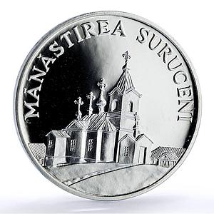 Moldova 50 lei Suruceni Monastery Religion Architecture silver coin 2000