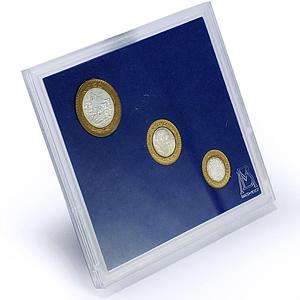 Mexico Various Pesos Set Republic Coinage Commemorative BU bimetal coins 1994
