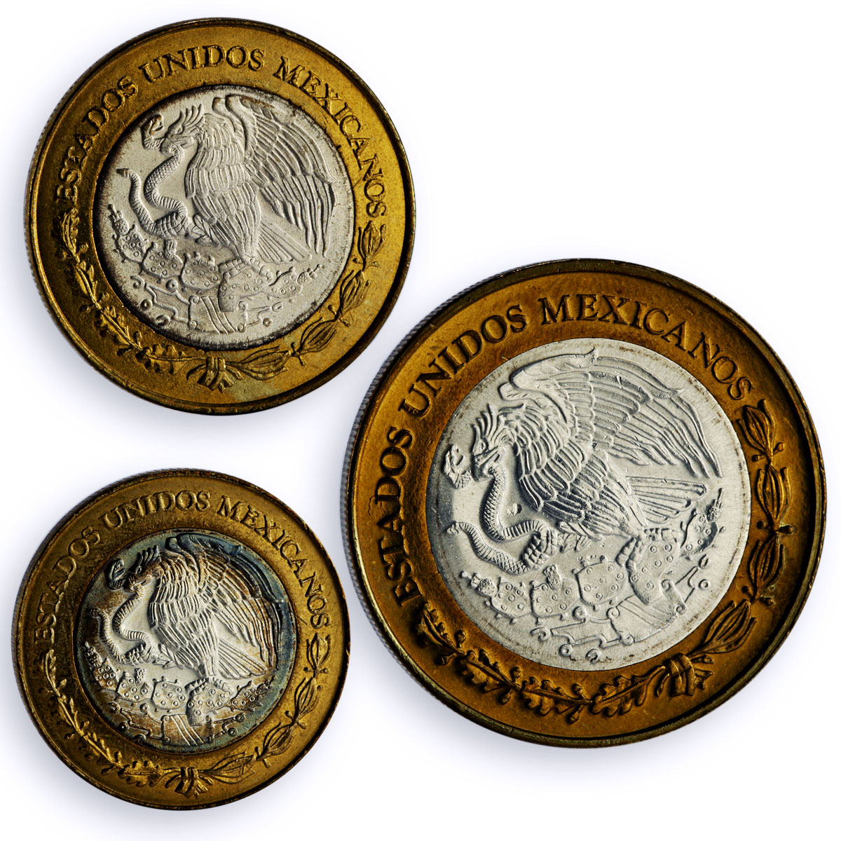 Mexico Various Pesos Set Republic Coinage Commemorative BU bimetal coins 1994