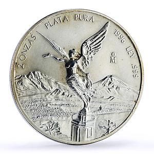 Mexico 2 onzas Libertad Angel of Independence silver coin 1996