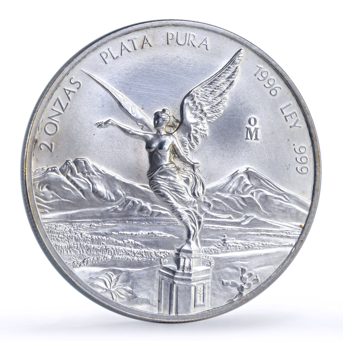 Mexico 2 onzas Libertad Angel of Independence silver coin 1996