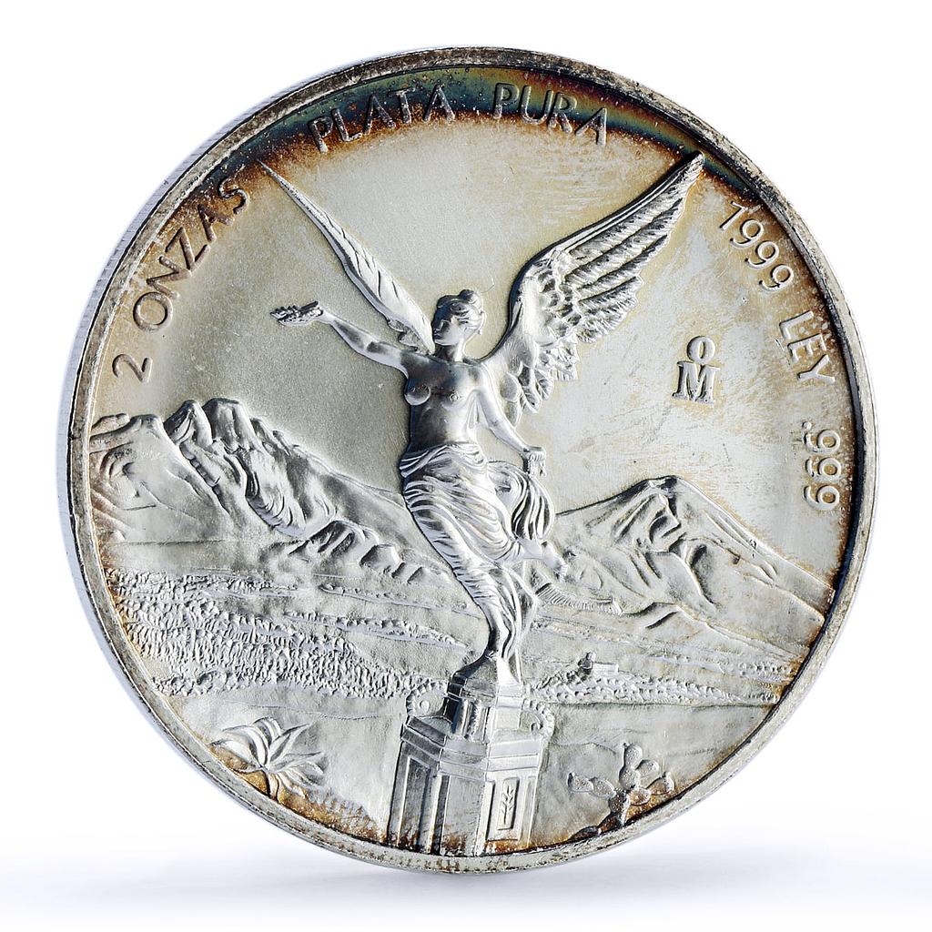 Mexico 2 onzas Libertad Angel of Independence silver coin 1999