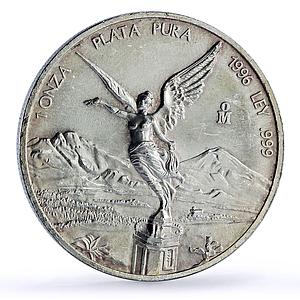 Mexico 1 onza Libertad Angel of Independence silver coin 1996