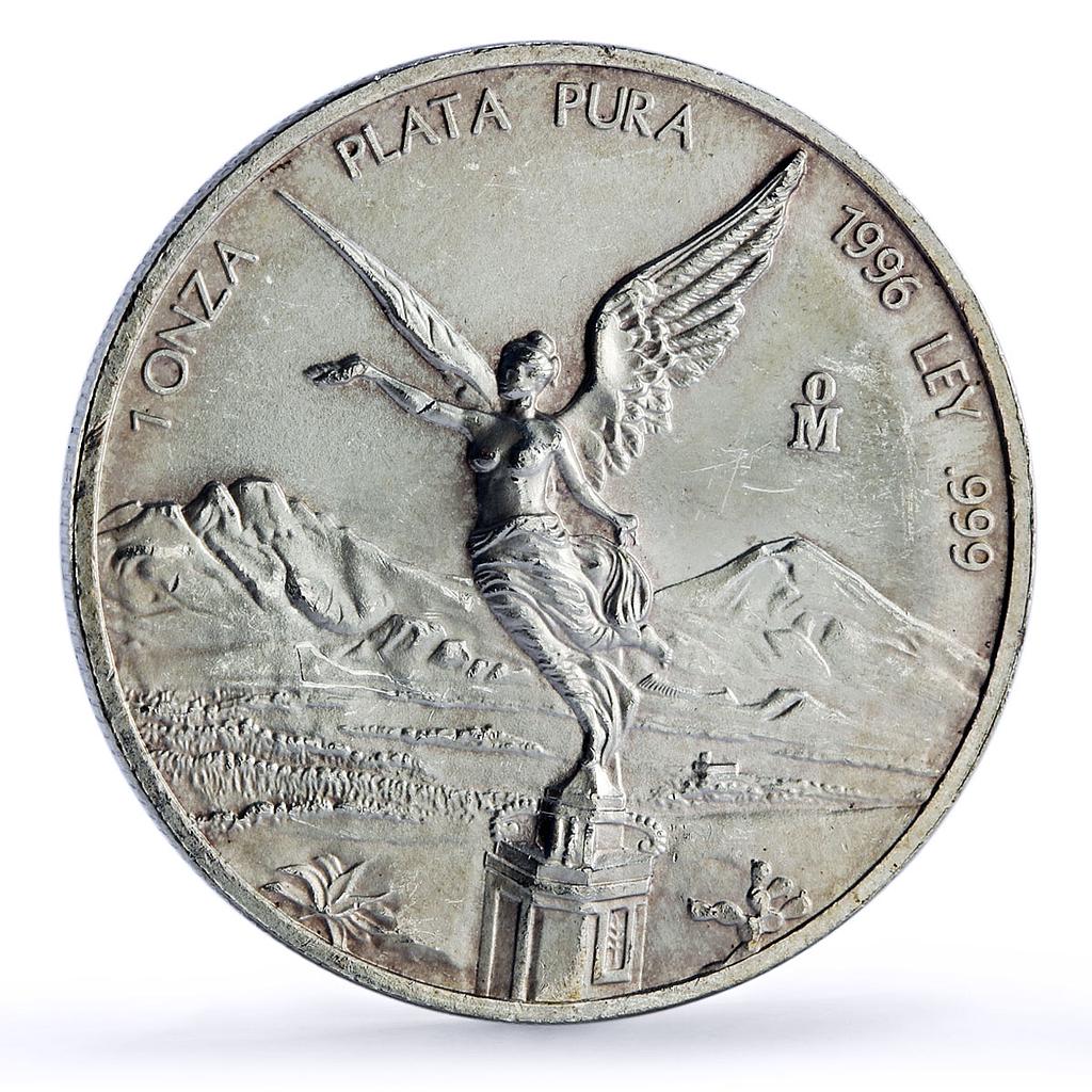 Mexico 1 onza Libertad Angel of Independence silver coin 1996