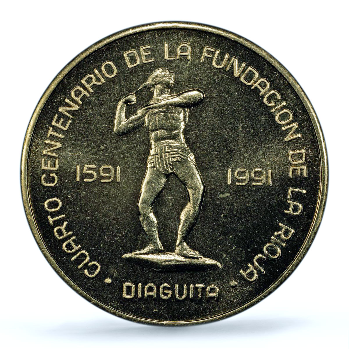 Argentina La Rioja Token 400 Pesos Diaguita KM-Tn2 MS68 PCGS gold coin 1991