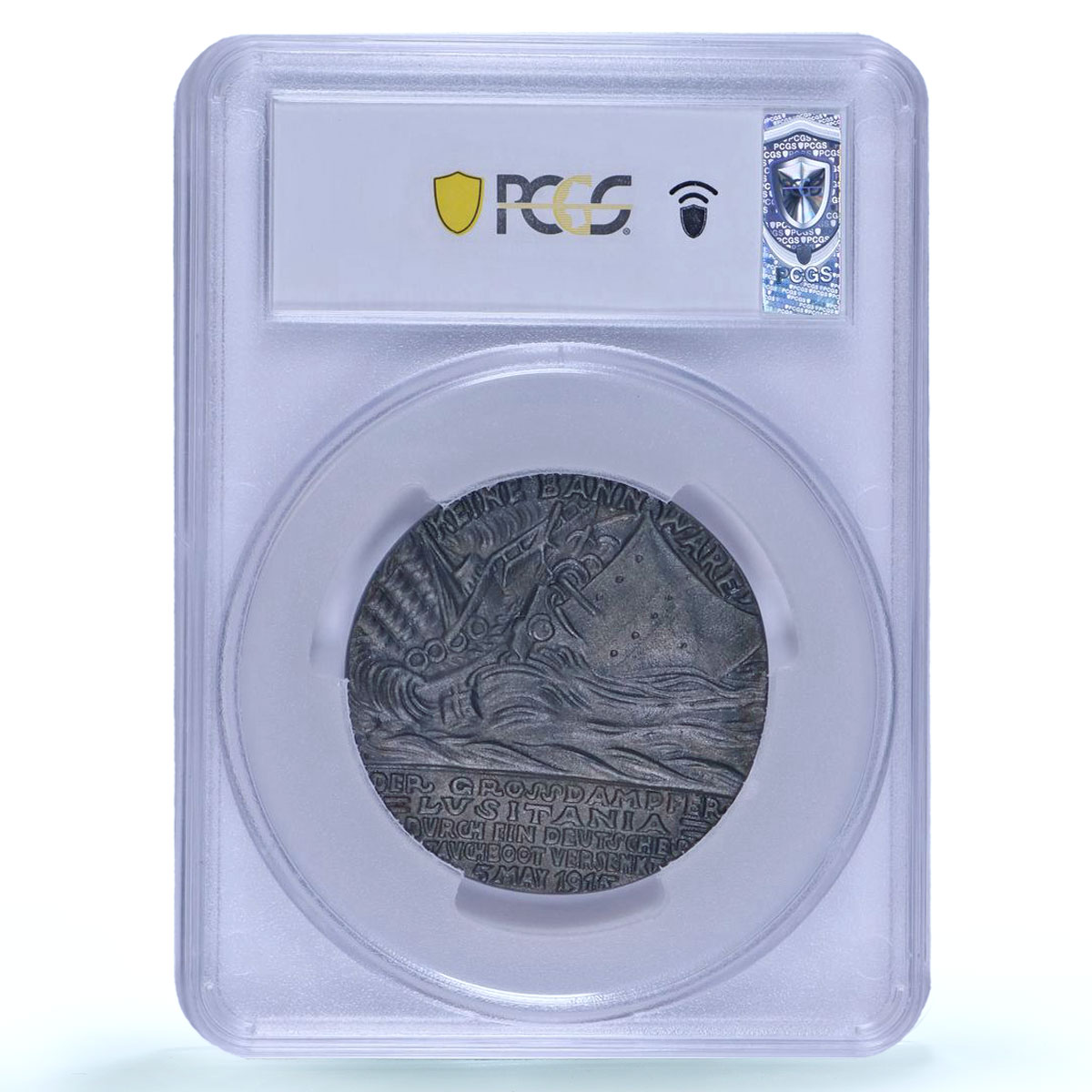 Germany Empire Lusitania Ship British History MS63 PCGS iron medal 1915