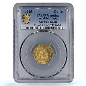 Czechoslovakia 1 dukat St. Wenceslaus without Numbers UNC PCGS gold coin 1925