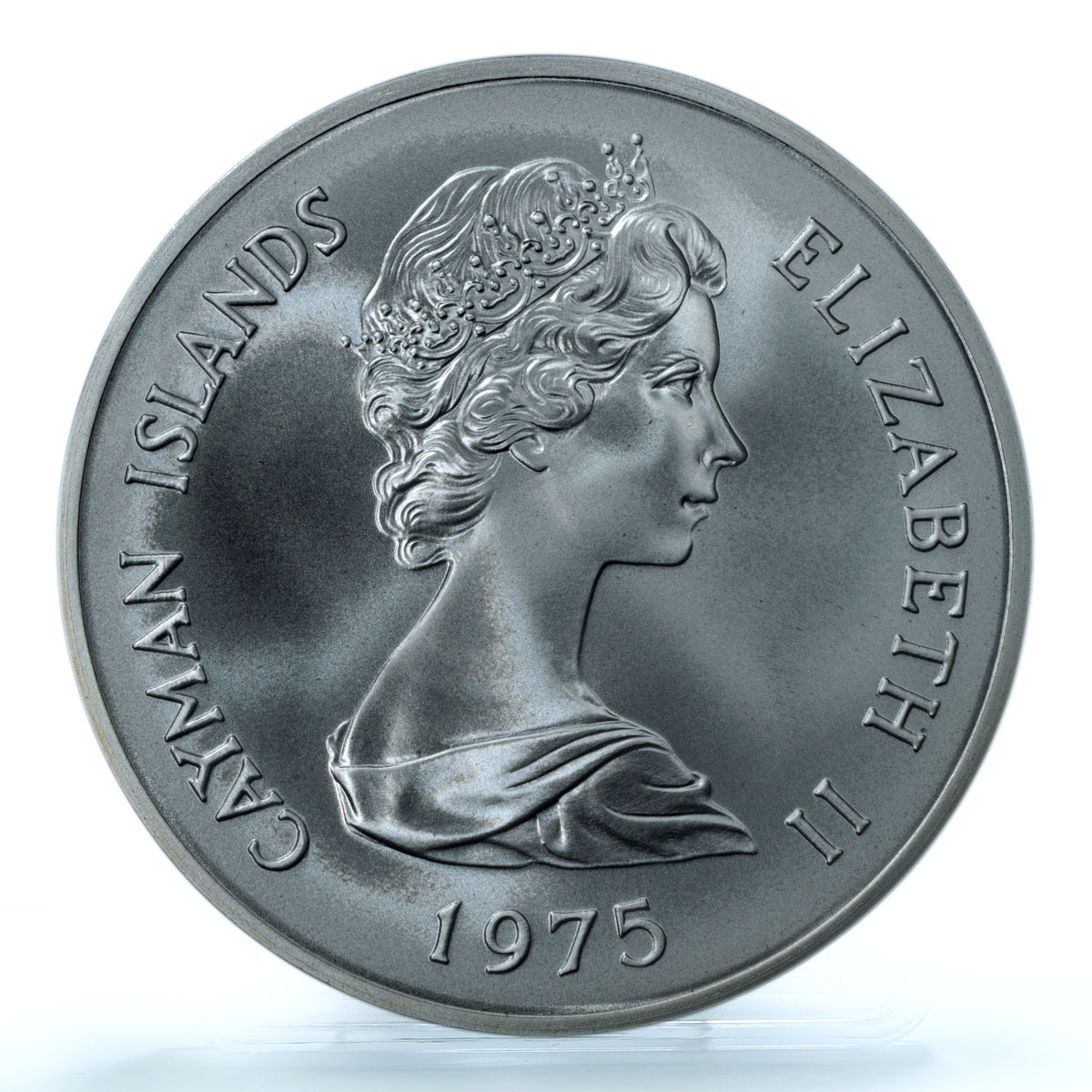 Cayman Islands 50 dollars Queens of England History MS70 PCGS silver coin 1975