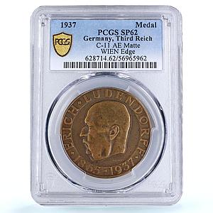 Germany Third Reich Erich Ludendorff Death History SP 62 PCGS bronze medal 1937