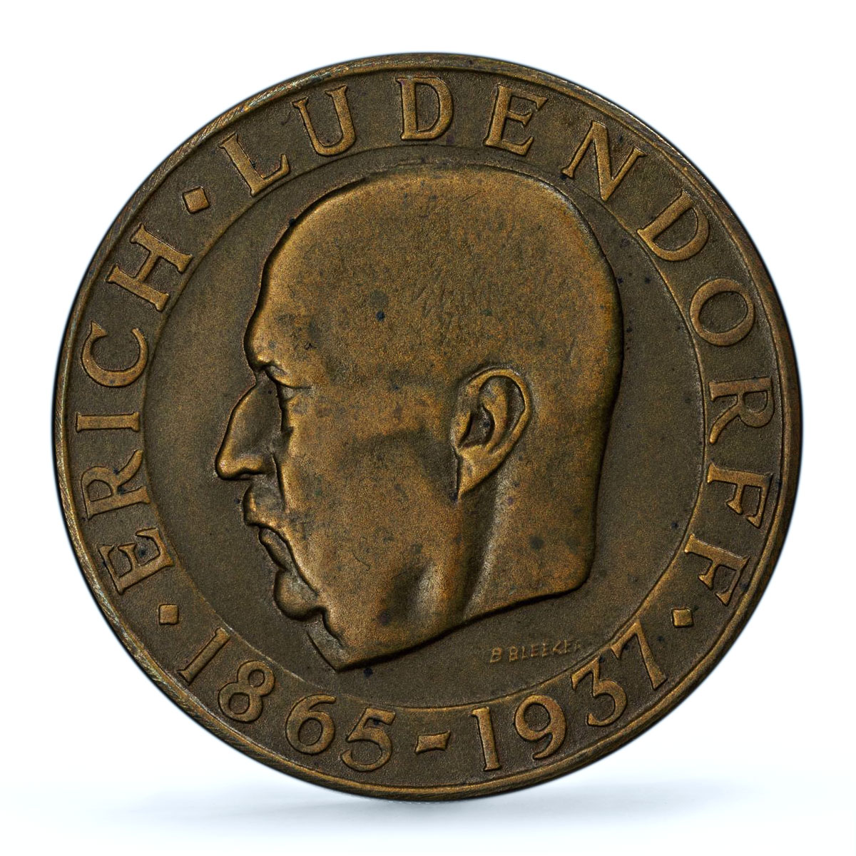 Germany Third Reich Erich Ludendorff Death History SP 62 PCGS bronze medal 1937