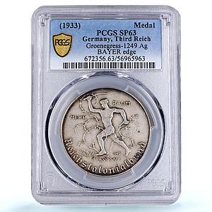 Germany Third Reich Reichskolonialbund History SP 63 PCGS silver medal 1933