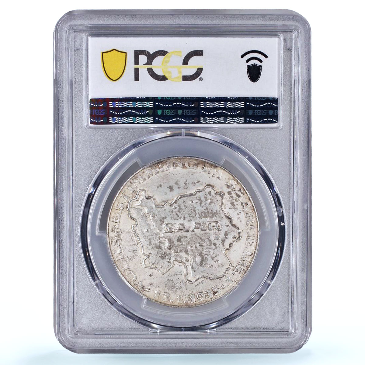 Germany Third Reich Saarland Referendum History SP 65 PCGS silver medal 1935