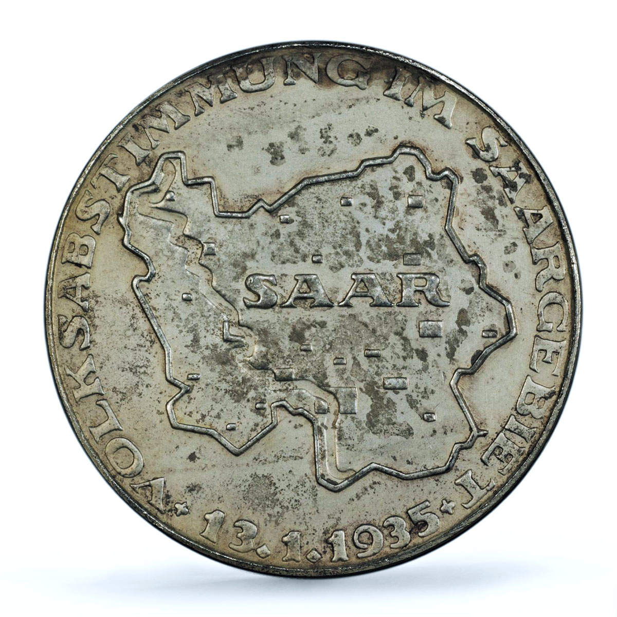 Germany Third Reich Saarland Referendum History SP 65 PCGS silver medal 1935