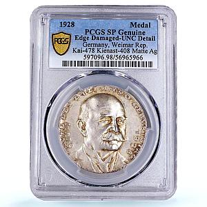 Germany Weimar Zeppelin Airship Aviation History Genuine PCGS silver medal 1928