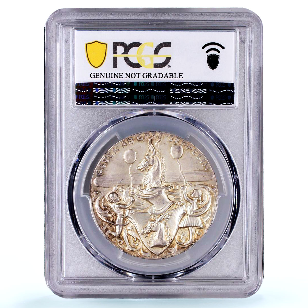 Germany Weimar Zeppelin Airship Aviation History Genuine PCGS silver medal 1928