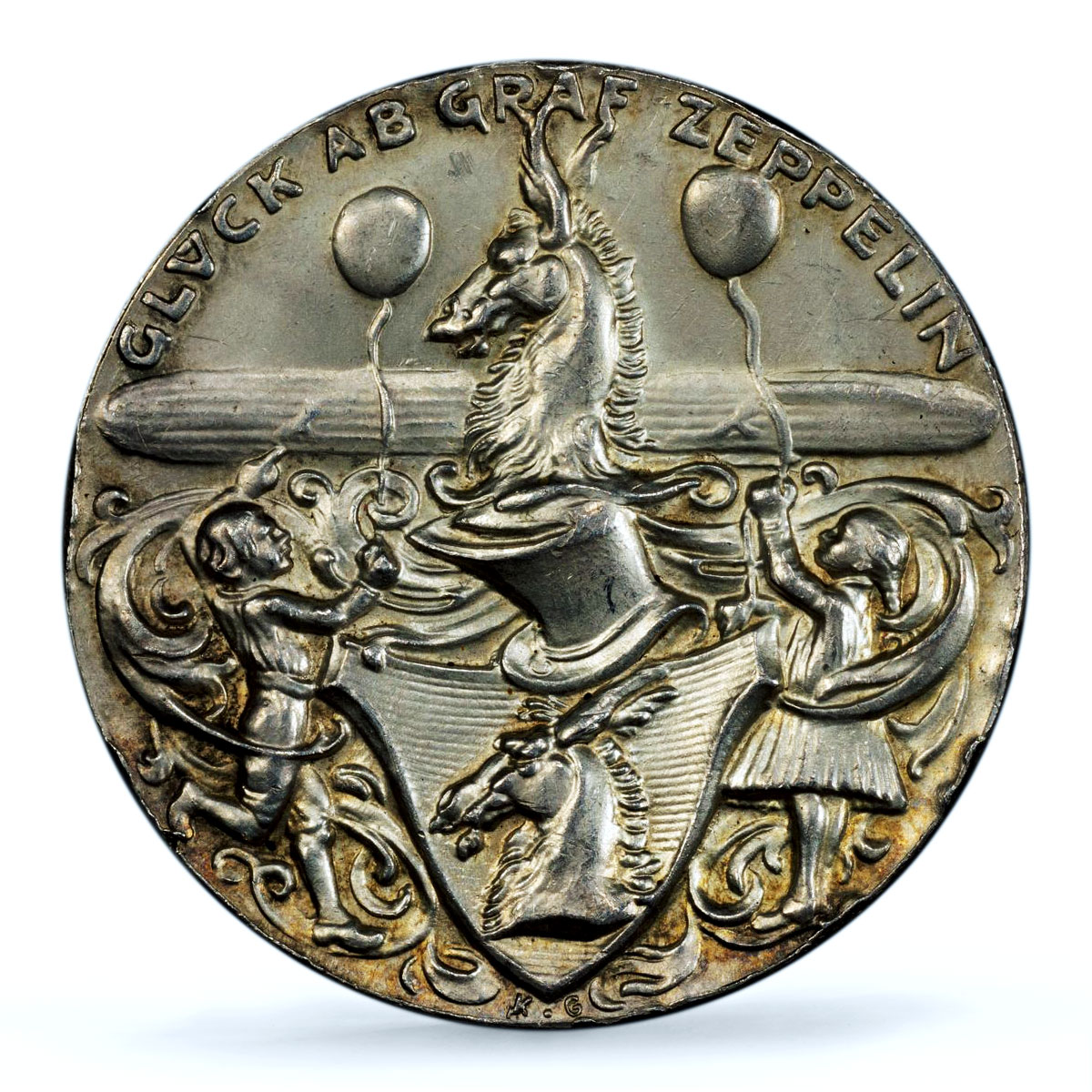 Germany Weimar Zeppelin Airship Aviation History Genuine PCGS silver medal 1928