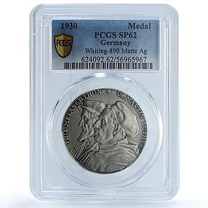 Germany Weimar Melanchthon Luther Augsburg Whiting-890 SP 62 PCGS Ag medal 1930