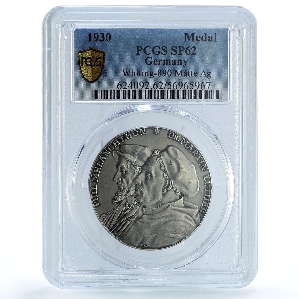 Germany Weimar Melanchthon Luther Augsburg Whiting-890 SP 62 PCGS Ag medal 1930